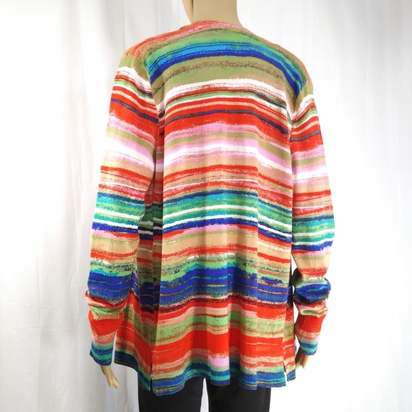 CABLE & GAUGE Painterly Soft Knit Open Cardigan Large - Picture 4 of 7